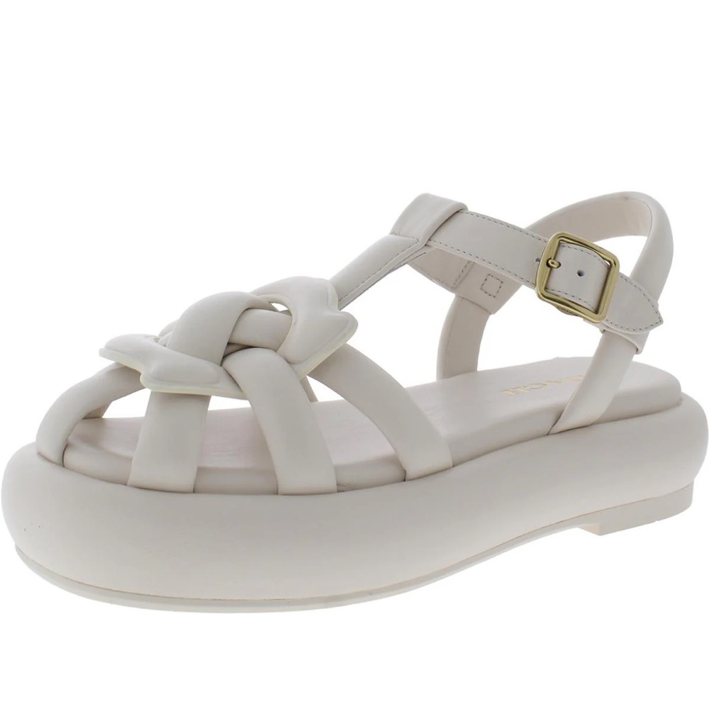 NWOT Coach Penney leather strappy sandals in white